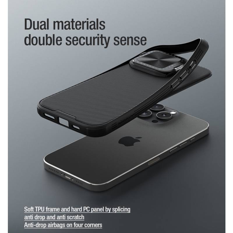 Nillkin θήκη CamShield Prop για Apple iPhone 16 Pro Max, μαύρη – φωτογραφία 3