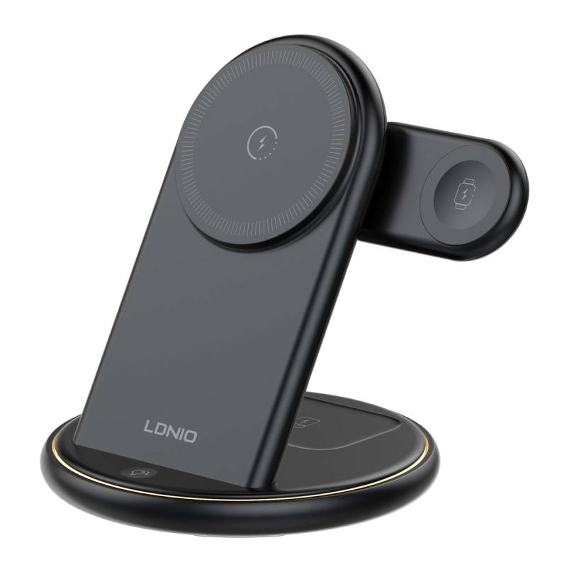 Ldnio ασύρματος φορτιστής WL02 με LED φωτισμό, 3 σε 1, 15W, μαύρος Ldnio ασύρματος φορτιστής WL02 με LED φωτισμό, 3 σε 1, 15W, μαύρος