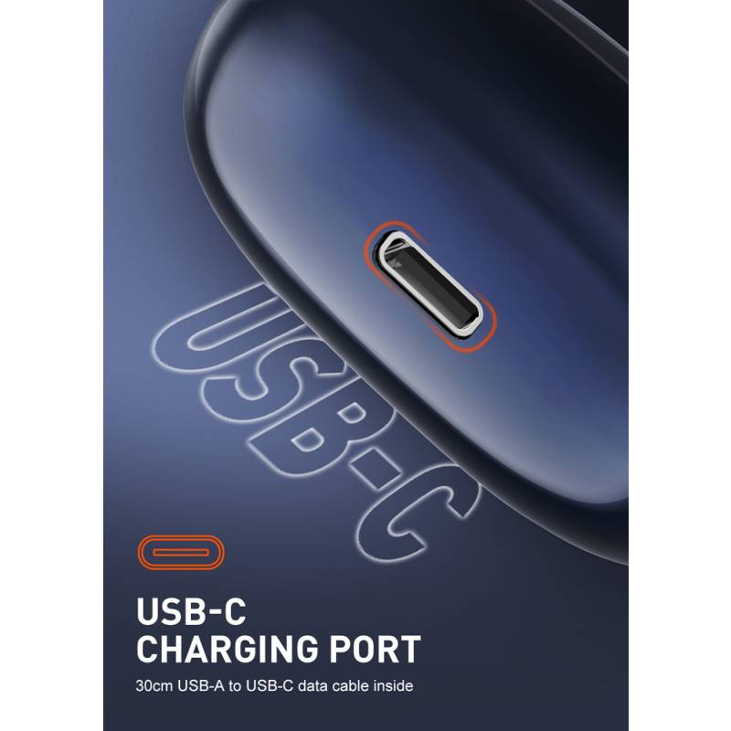 Ldnio earphones με θήκη φόρτισης T09, OWS, Φ10mm, 35/400mAh, μπλε – φωτογραφία 6