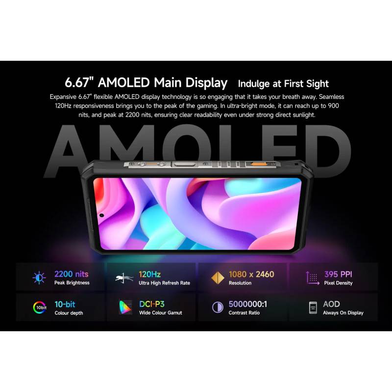 Ulefone smartphone Armor 28 Ultra Thermal, 6.67" & 1.04, 16/1TB, 5G, 10600mAh, IP68/IP69K, μαύρο – φωτογραφία 5