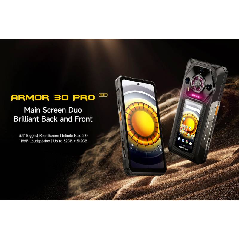 Ulefone smartphone Armor 30 Pro, 6.95" & 3.4", 16/512GB, 5G, 12800mAh, IP68/IP69K, μαύρο – φωτογραφία 2