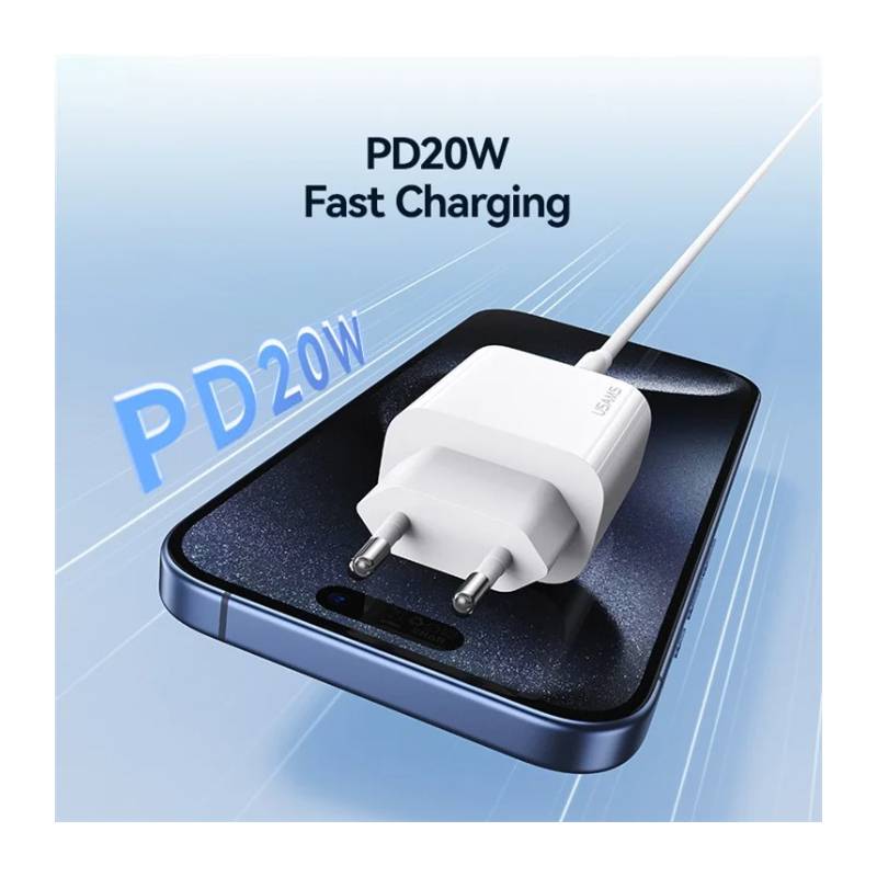 USAMS φορτιστής τοίχου CC226, USB-C, 20W, λευκός – φωτογραφία 2