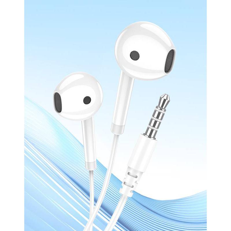 Kakusiga earphones με μικρόφωνο KSC-1301, 3.5mm σύνδεση, 14mm, 1.1m, λευκά – φωτογραφία 2