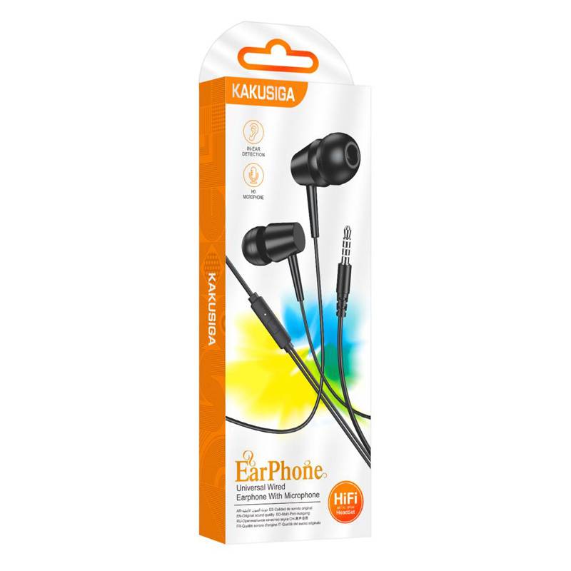 Kakusiga earphones με μικρόφωνο KSC-1303, 3.5mm σύνδεση, 10mm, 1.1m, μαύρα – φωτογραφία 4