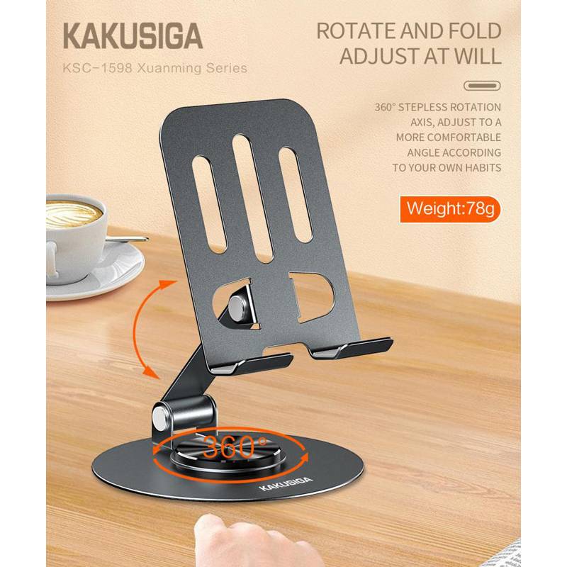 Kakusiga επιτραπέζια βάση smartphone KSC-1598, foldable, μαύρη – φωτογραφία 2