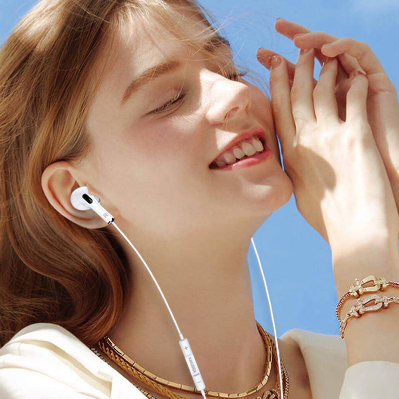 Kakusiga earphones με μικρόφωνο KSC-727, USB-C σύνδεση, 14.2mm, 1.2m, λευκά – φωτογραφία 2