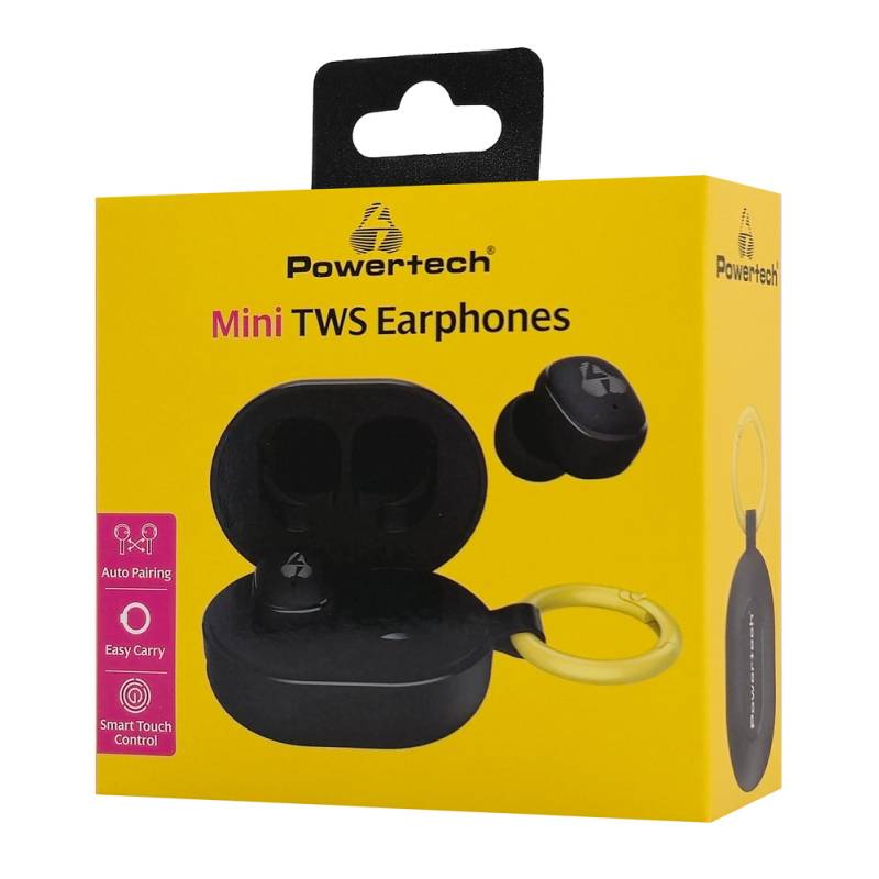 Powertech earphones με θήκη φόρτισης PT-1392, True Wireless, 6mm, 25/230mAh, μαύρα – φωτογραφία 5