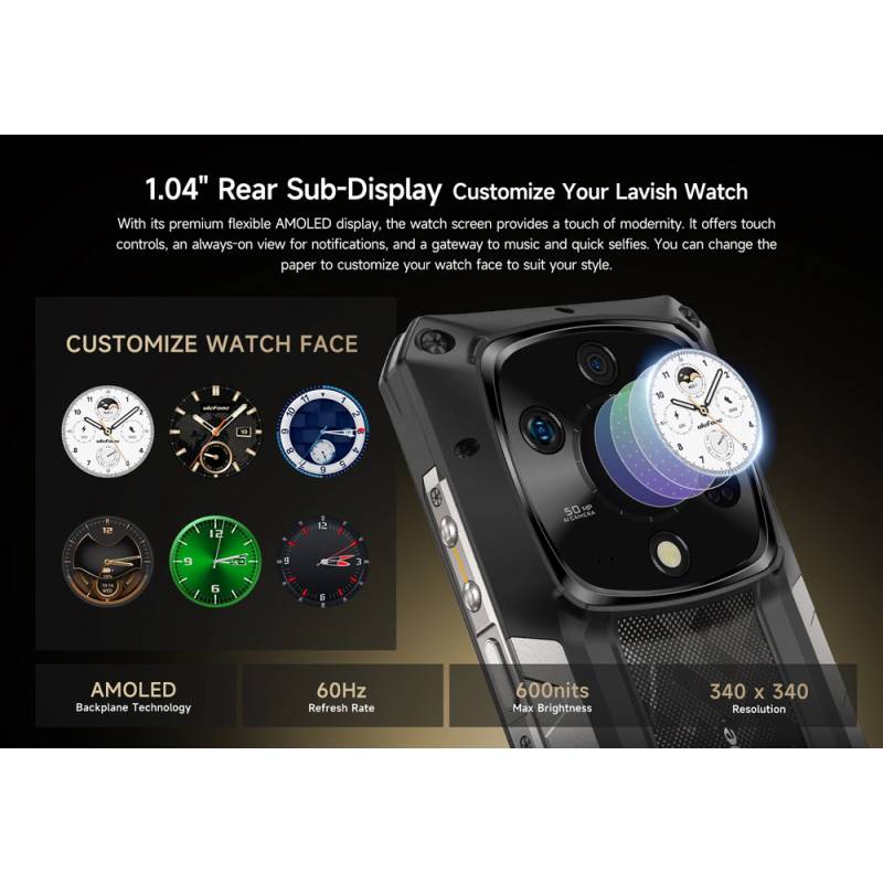 Ulefone smartphone Armor 28 Pro, 6.67" & 1.04, 16/512GB, 5G, 10600mAh, IP68/IP69K/MIL-STD-810H, μαύρο – φωτογραφία 3