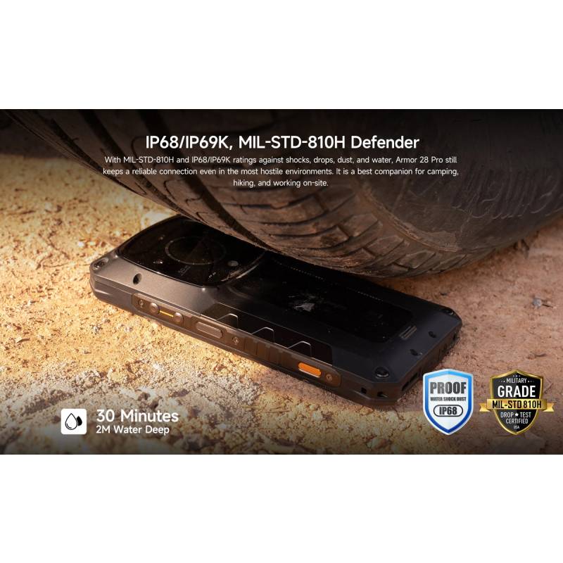 Ulefone smartphone Armor 28 Pro, 6.67" & 1.04, 16/512GB, 5G, 10600mAh, IP68/IP69K/MIL-STD-810H, μαύρο – φωτογραφία 4