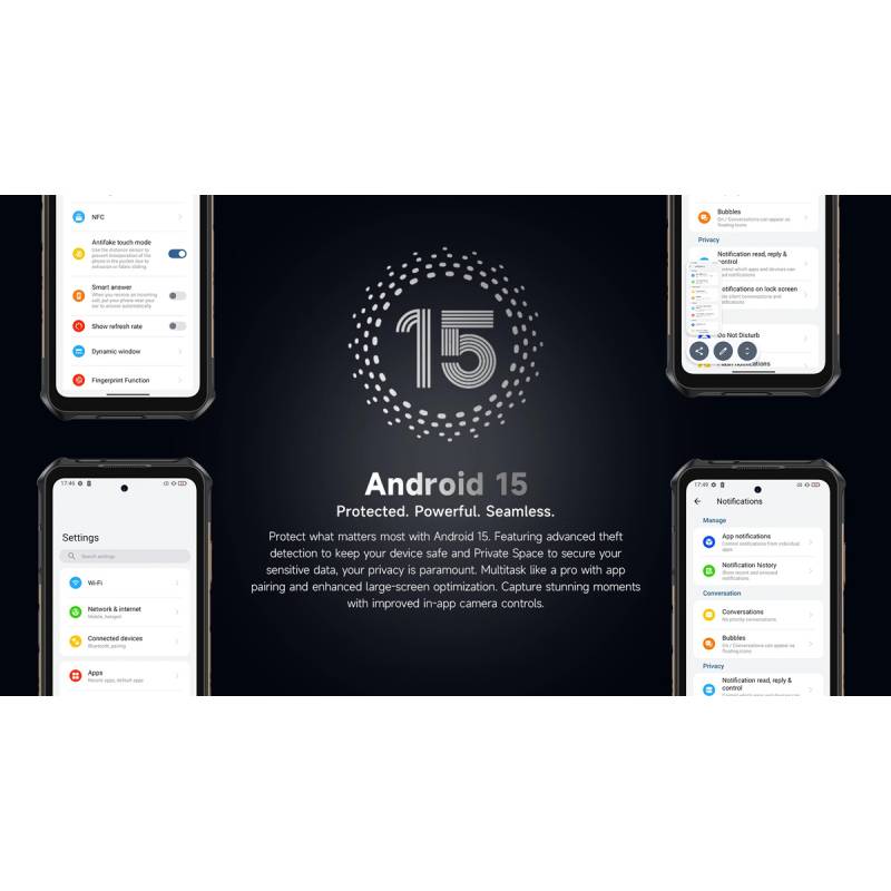 Ulefone smartphone Armor X16, 6.56", 6/128GB, 10360mAh, IP68/IP69K/MIL-STD-810H, μαύρο – φωτογραφία 4