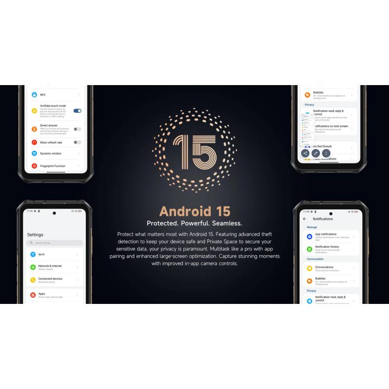 Ulefone smartphone Armor X16 Pro, 6.56", 8/256GB, 5G, 10360mAh, IP68/IP69K/MIL-STD-810H, μαύρο – φωτογραφία 3