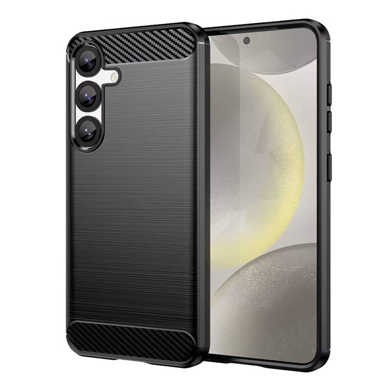 Powertech Θήκη Carbon MOB-2008 για Samsung S25, μαύρη