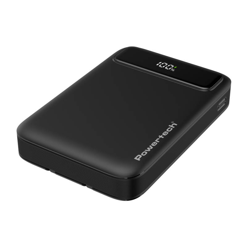 Powertech power bank με καλώδια και οθόνη PT-1417 10000mAh, 22.5W, μαύρο – φωτογραφία 3