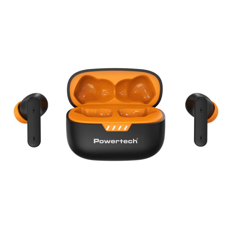 Powertech earphones με θήκη φόρτισης PT-1431, True Wireless, 40/400mAh, ANC & ENC, μαύρα – φωτογραφία 2
