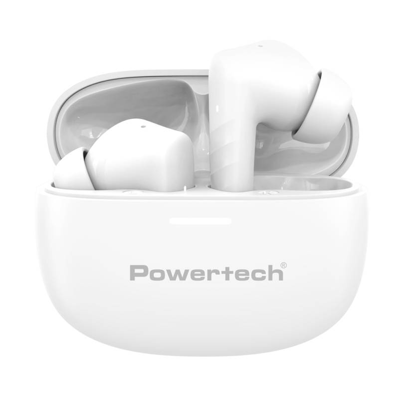 Powertech earphones με θήκη φόρτισης PT-1432, True Wireless, 35/300mAh, λευκά – φωτογραφία 3