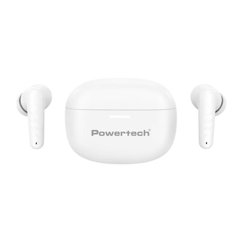 Powertech earphones με θήκη φόρτισης PT-1432, True Wireless, 35/300mAh, λευκά – φωτογραφία 2