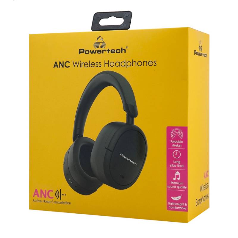 Powertech headphones PT-1462, ενσύρματα & ασύρματα, ANC & ENC, 40mm, 300mAh, μαύρα – φωτογραφία 4