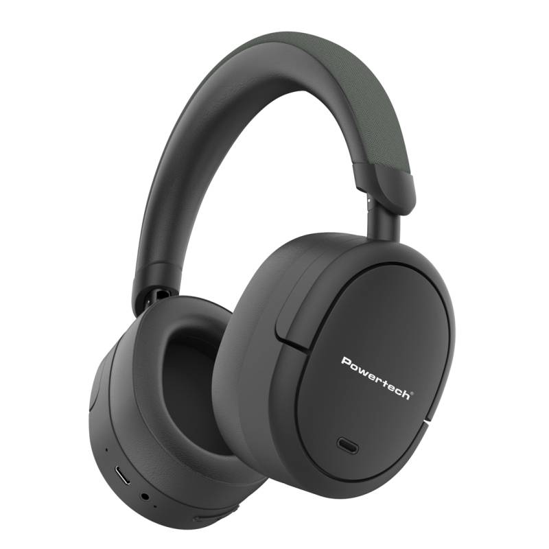 Powertech headphones PT-1462, ενσύρματα & ασύρματα, ANC & ENC, 40mm, 300mAh, μαύρα