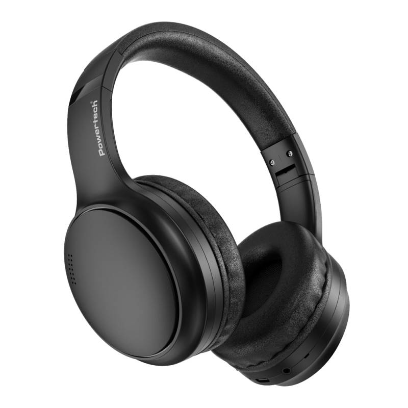 Powertech headphones PT-1463, ενσύρματα & ασύρματα, ANC, 40mm, 500mAh, μαύρα – φωτογραφία 4