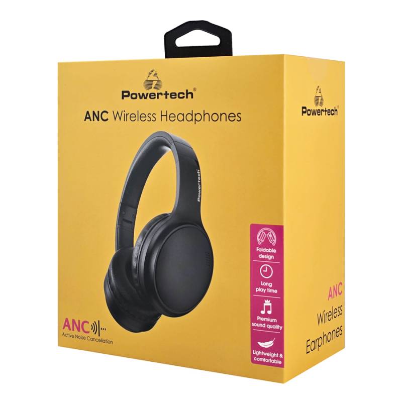 Powertech headphones PT-1463, ενσύρματα & ασύρματα, ANC, 40mm, 500mAh, μαύρα – φωτογραφία 5