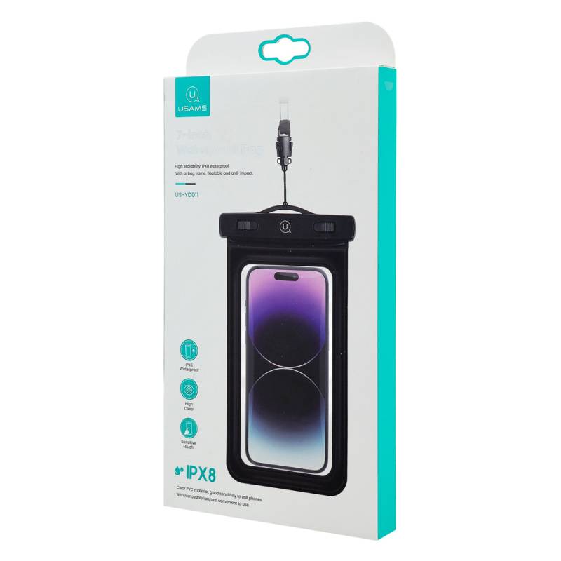 USAMS αδιάβροχη θήκη smartphone US-YD011, έως 7", IPX8, μαύρη – φωτογραφία 6