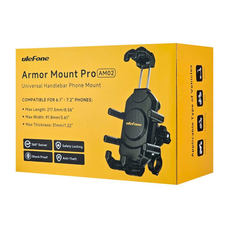 Ulefone βάση ποδηλάτου για smartphone Armor Mount Pro AM02, μαύρη – φωτογραφία 6