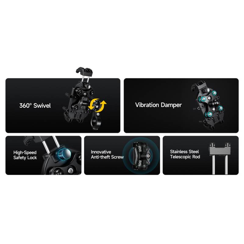 Ulefone βάση ποδηλάτου για smartphone Armor Mount Pro AM01, μαύρη – φωτογραφία 2