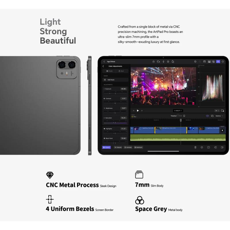 Teclast tablet ArtPad Pro, 12.7", 8/256GB, 4G, Android 15, 10000mAh, γκρι – φωτογραφία 5
