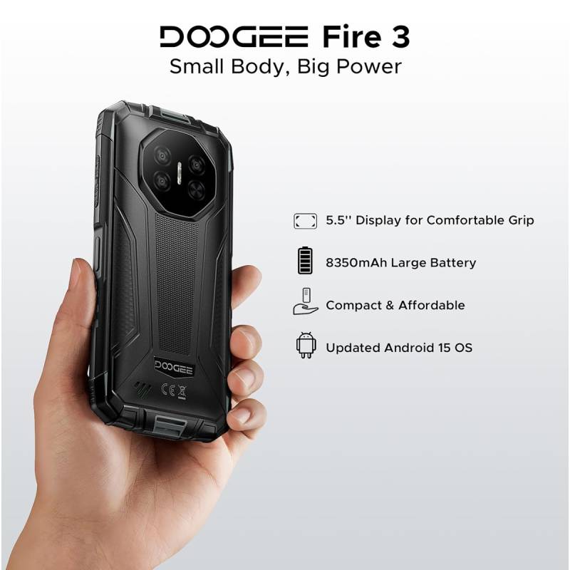Doogee smartphone Fire 3, 5.5", 3/64GB, 8350mAh, IP68/IP69K/MIL-STD-810H, μαύρο – φωτογραφία 2