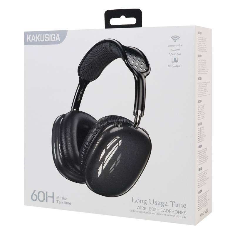 Kakusiga headphones KSC-1466, ασύρματα & ενσύρματα, micro SD, 40mm, 400mAh, μαύρα – φωτογραφία 4