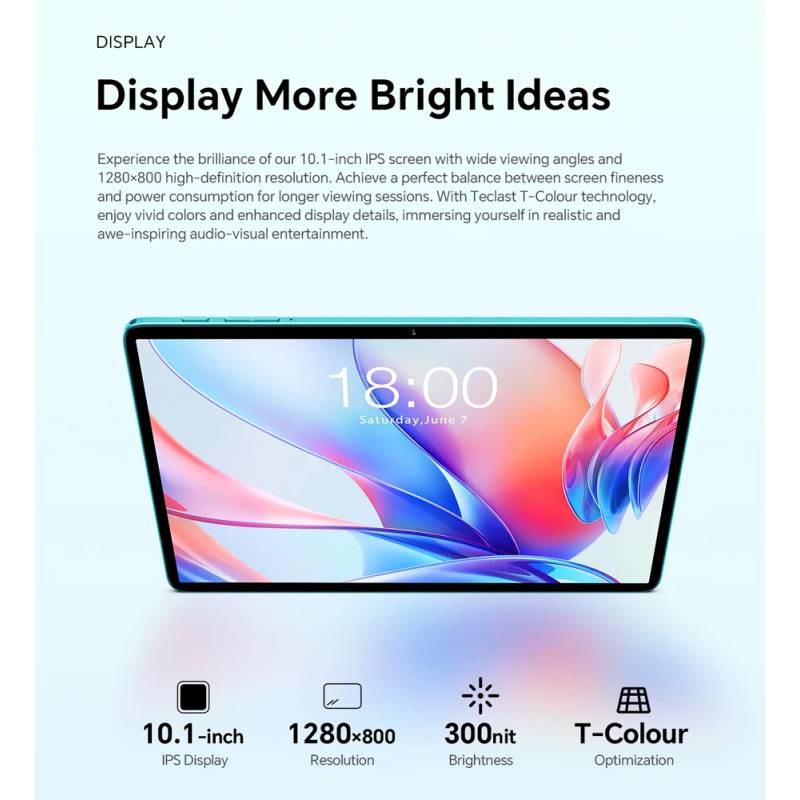 Teclast tablet P33 με πληκτρολόγιο/ποντίκι/στυλό αφής/θήκη/βάση, 10.1", 3/64GB, Android 15, 6000mAh, μπλε – φωτογραφία 2