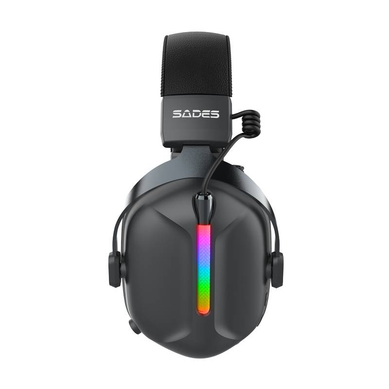 Sades gaming headset Defender, ασύρματα & ενσύρματα, 50mm, 1050mAh, RGB, multi-platform, μαύρο – φωτογραφία 2