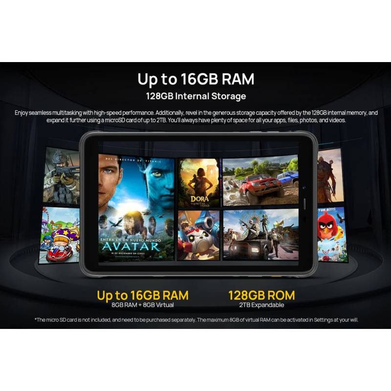 Ulefone tablet Armor Pad Pro, 8", 8/128GB, 4G, 7650mAh, IP68/IP69K, μαύρο – φωτογραφία 3