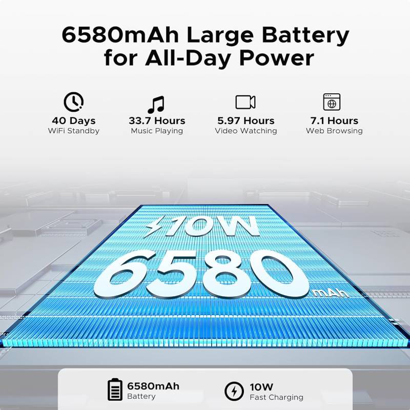 Doogee tablet Tab A9, 10.1", 3/64GB, Android 15, 6580mAh, μαύρο – φωτογραφία 5