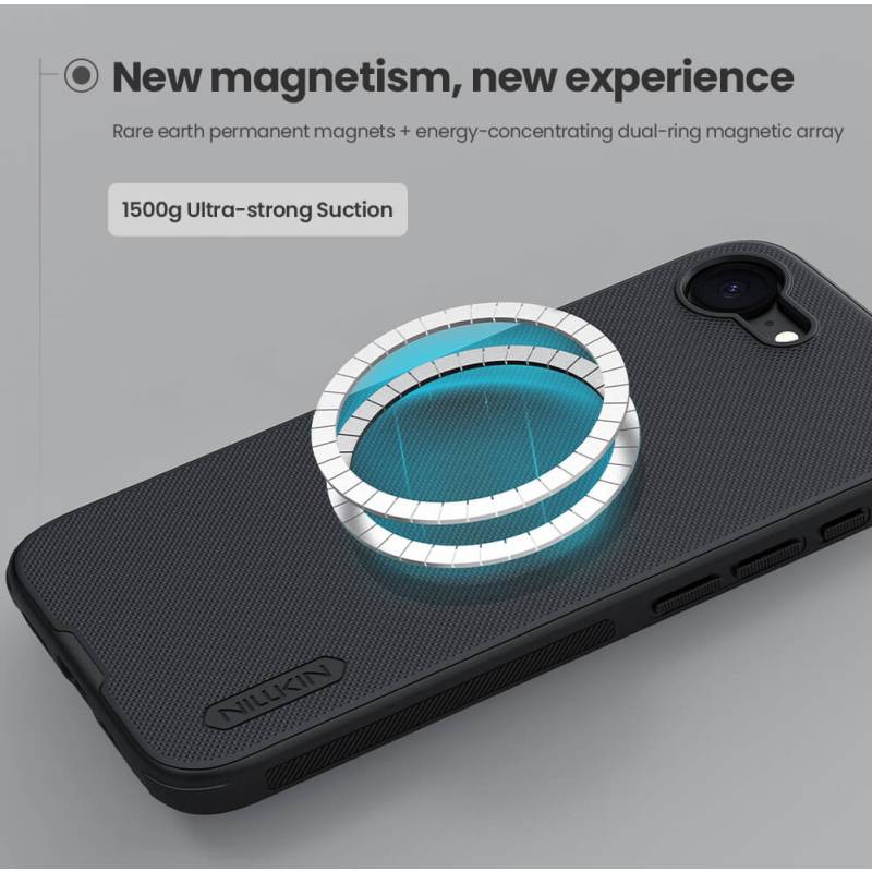 Nillkin θήκη Super Frosted Shield Pro Magnetic για Apple iPhone 16e, μαύρη – φωτογραφία 2