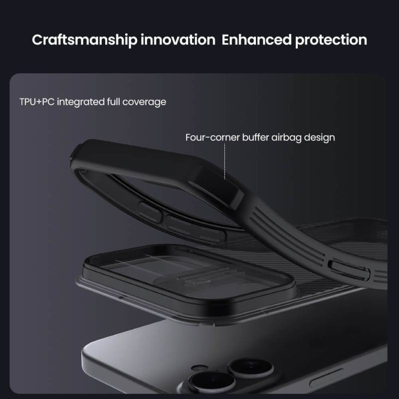 Nillkin θήκη CamShield Pro για Apple iPhone 17, διάφανη/μαύρη – φωτογραφία 3