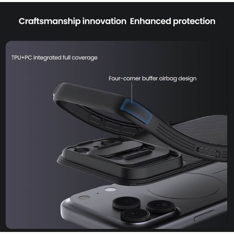 Nillkin θήκη CamShield Pro για Apple iPhone 17 Pro, μαύρη – φωτογραφία 3