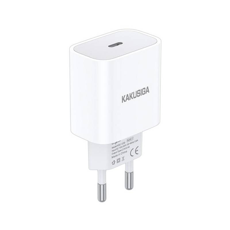 Kakusiga φορτιστής τοίχου KSC-1230, USB-C, 2.4A, λευκός Kakusiga φορτιστής τοίχου KSC-1230, USB-C, 2.4A, λευκός