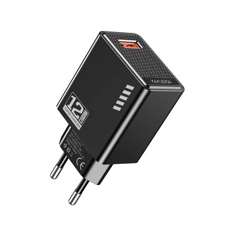 Kakusiga φορτιστής τοίχου KSC-1235, USB, 12W, μαύρος Kakusiga φορτιστής τοίχου KSC-1235, USB, 12W, μαύρος