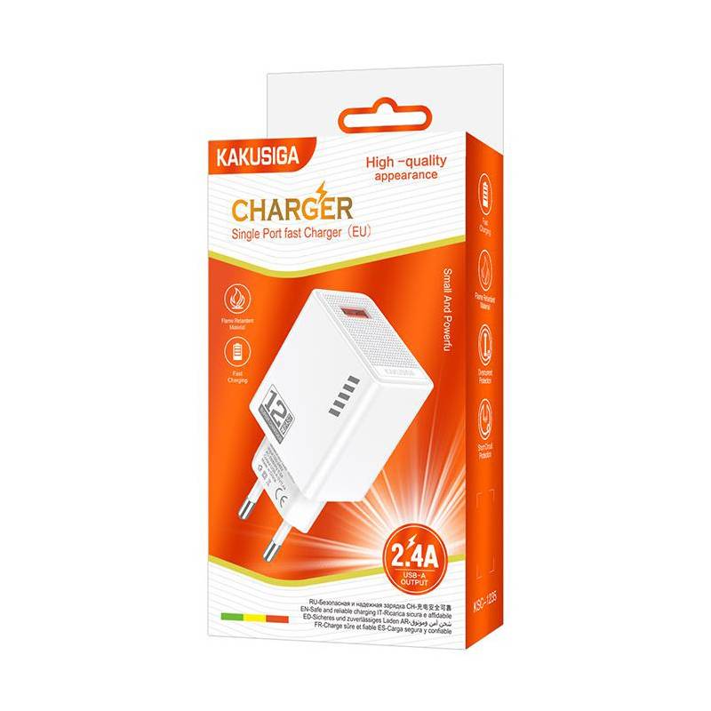 Kakusiga φορτιστής τοίχου KSC-1235, USB, 12W, λευκός – φωτογραφία 3