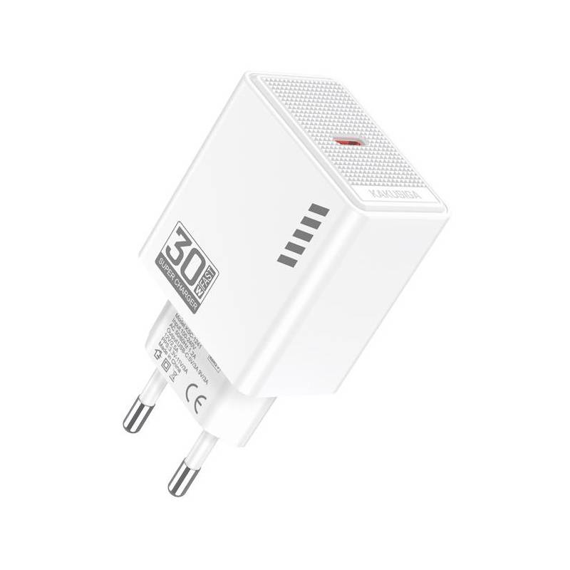Kakusiga φορτιστής τοίχου KSC-1241, USB-C, 30W, λευκός