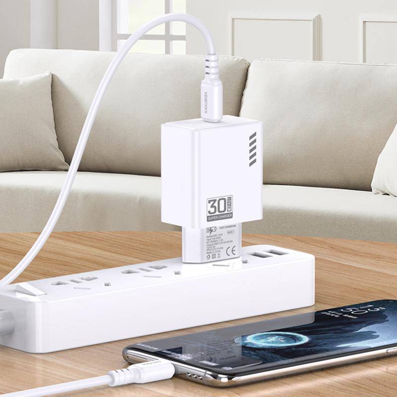 Kakusiga φορτιστής τοίχου KSC-1242 με καλώδιο USB-C, USB-C, 30W, λευκός – φωτογραφία 2