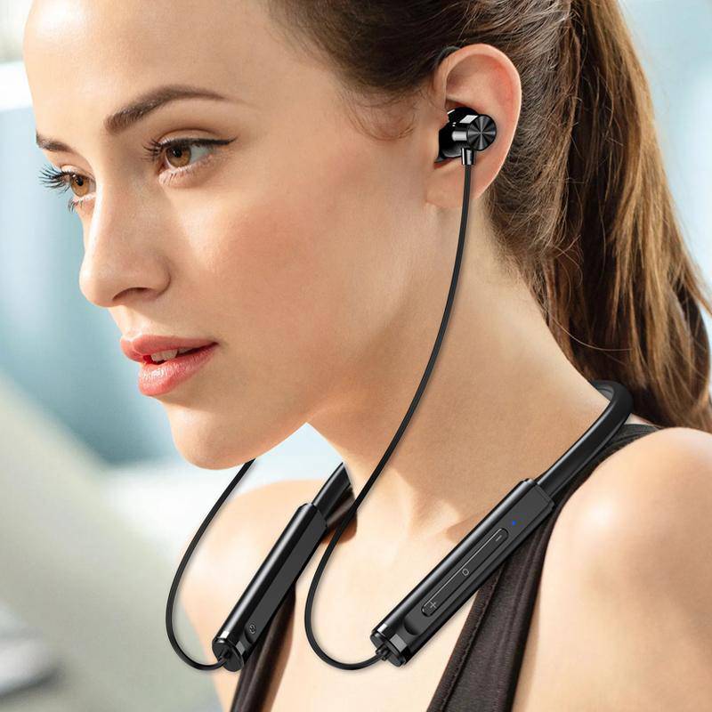 Kakusiga earphones KSC-1878 με μαγνήτη, Bluetooth, 10mm, 200mAh, μαύρα – φωτογραφία 2