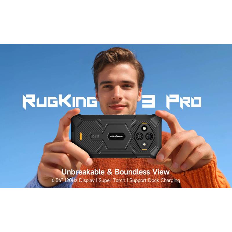 Ulefone smartphone RugKing 3 Pro, 6.56", 8/128GB, 5700mAh, IP68/IP69K, μαύρο – φωτογραφία 2