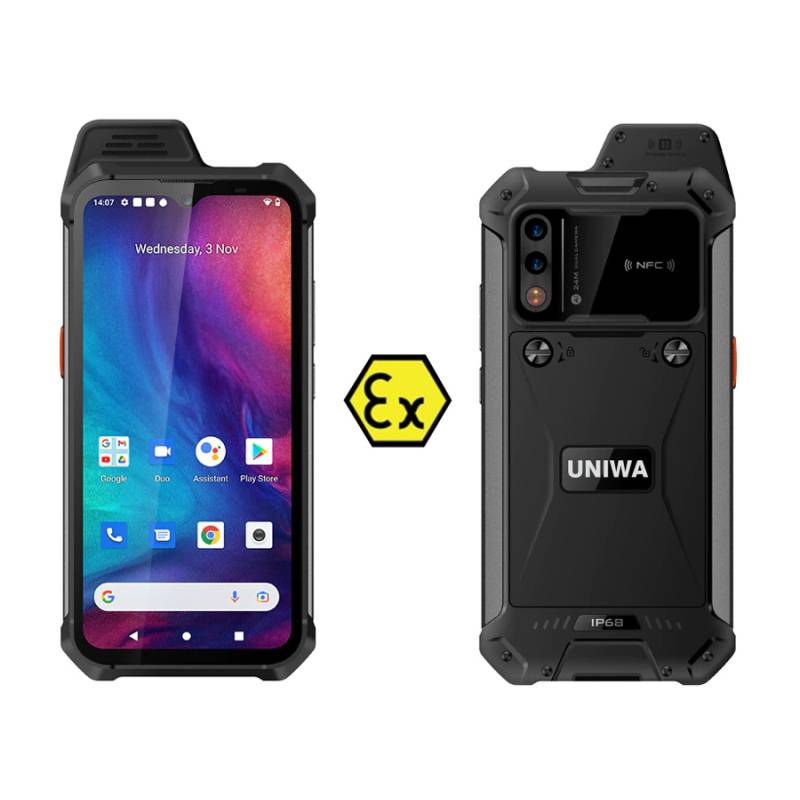 Uniwa smartphone W888, 6.3" HD+, 4/64GB, ηχείο 2W, Atex Zone 2, IP68, μαύρο Uniwa smartphone W888, 6.3" HD+, 4/64GB, ηχείο 2W, Atex Zone 2, IP68, μαύρο