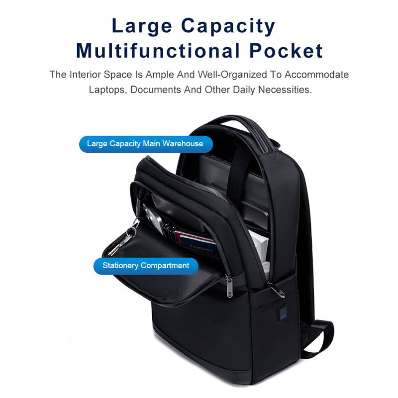 Arctic Hunter τσάντα πλάτης B00670 με θήκη laptop 15.6", 15L, μαύρη – φωτογραφία 5