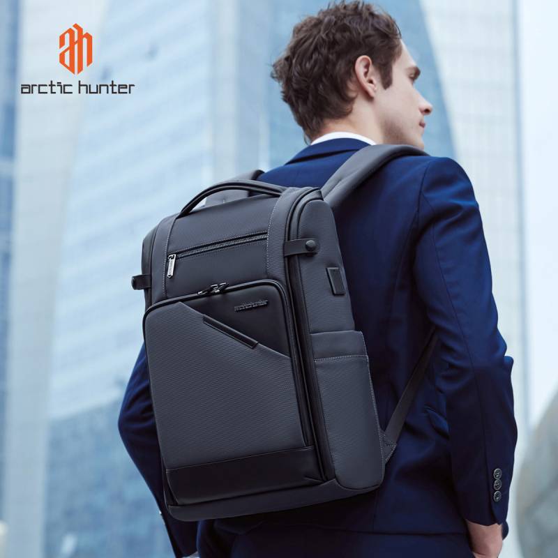 Arctic Hunter τσάντα πλάτης B00675 με θήκη laptop 15.6", USB, 15L, γκρι – φωτογραφία 2