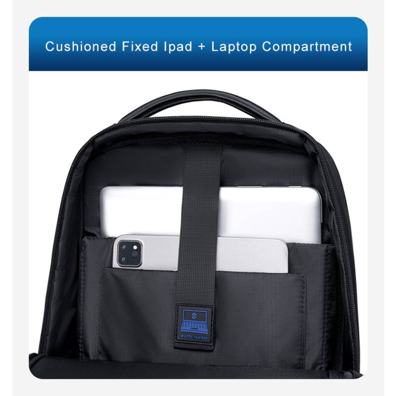 Arctic Hunter τσάντα πλάτης B00681 με θήκη laptop 15.6", 11L, μαύρη – φωτογραφία 6