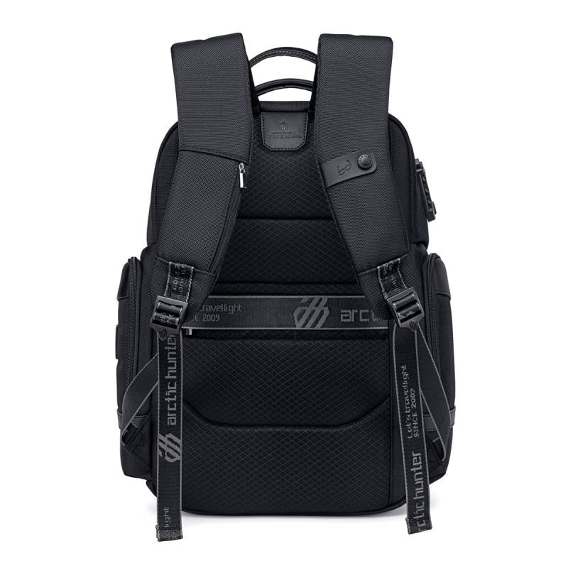 Arctic Hunter τσάντα πλάτης B00682 με θήκη laptop 15.6", USB, λουκέτο TSA, 23.5L, μαύρη – φωτογραφία 4