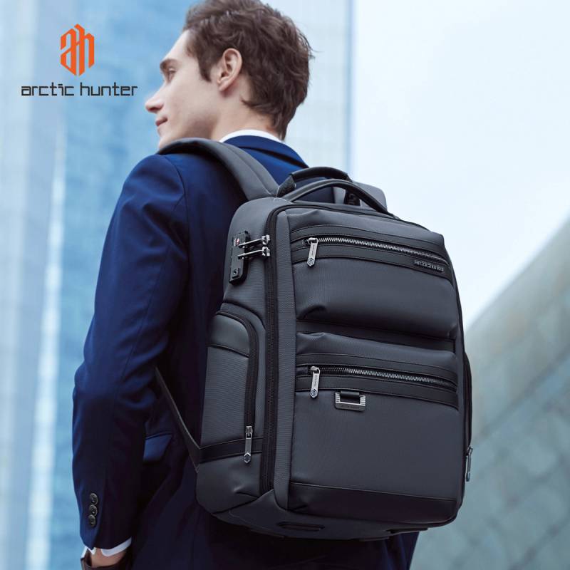 Arctic Hunter τσάντα πλάτης B00682 με θήκη laptop 15.6", USB, λουκέτο TSA, 23.5L, γκρι – φωτογραφία 2